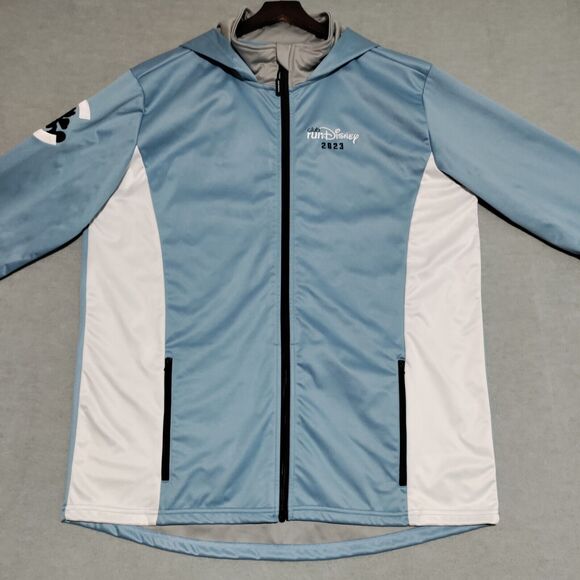 Club‎ RunDisney Member Jacket 2023 Adult XL Full Zip Hooded Zip Pockets Blue - Picture 4 of 16